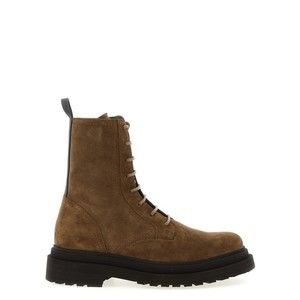Brunello Cucinelli Monile Suede Combat Boots - NWT